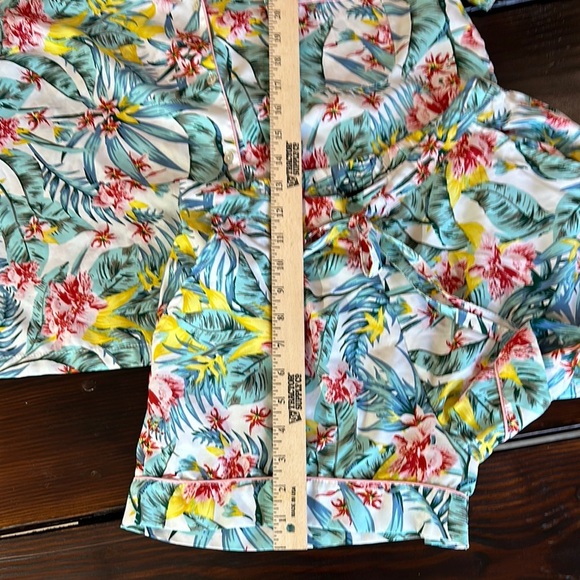 Cynthia Rowley Tropical Floral Pajama Set - Pink, Green, Yellow - Picture 13 of 16